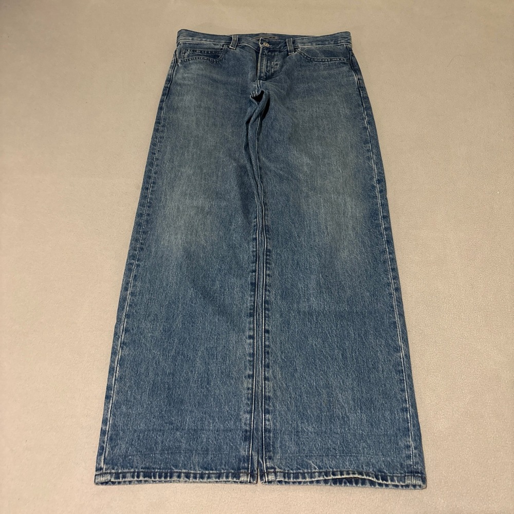JW Anderson Uniqlo Mens Straight Leg Blue Denim Jeans 28x31 Streetwear Grunge